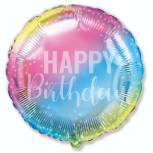 Happy Birthday Pastell Regnbåge Folieballong 46 cm (WP)