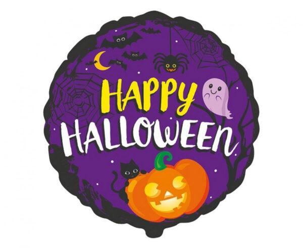 Halloween Happy lila folieballong 48 cm (WP)