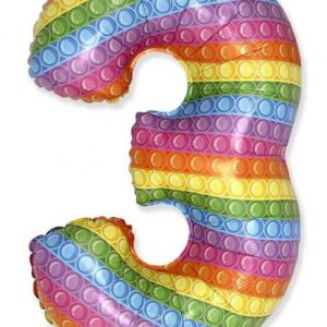 Number Pop It Nummer 3 folieballong 69 cm (WP)