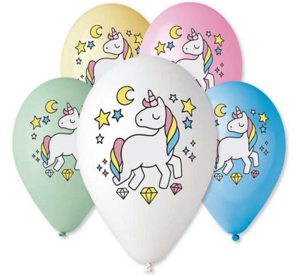 Unicorn Magic Night ballonger, 5 st 30 cm