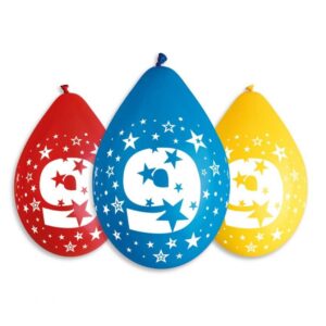 Happy Birthday 9 hängande ballonger, 5-pack 30 cm