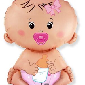 Baby Rosa Flickballong i folie 36 cm (WP)