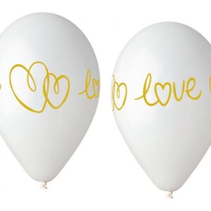 Love vit ballong, 5 st 13 tum (33 cm)