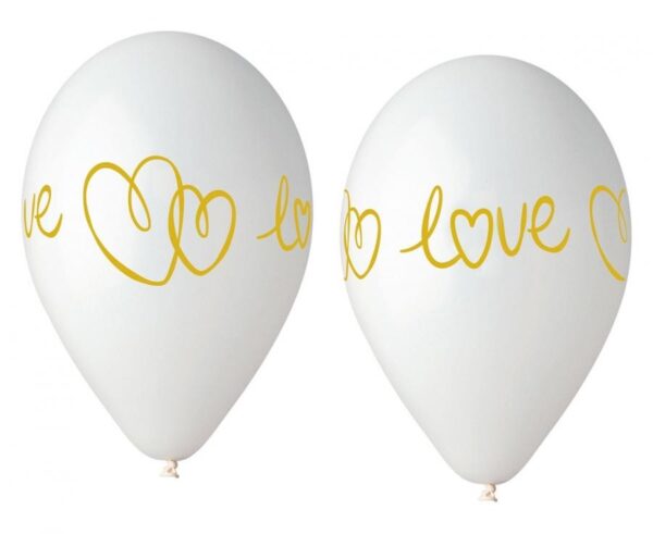 Love vit ballong, 5 st 33 cm