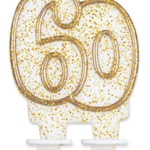 Färg Guld Glittrande Sifferljus, 60
