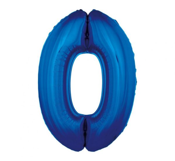 Number B&C Blue Nummer 0 Folieballong 92 cm