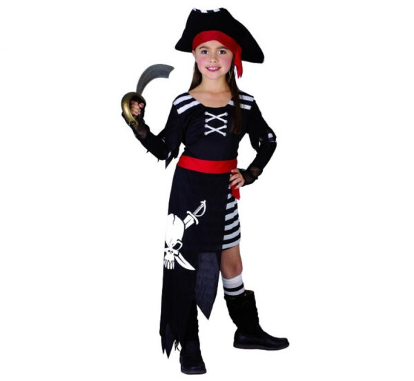 Pirate Pirate Girl, barnkostym 110/120 cm