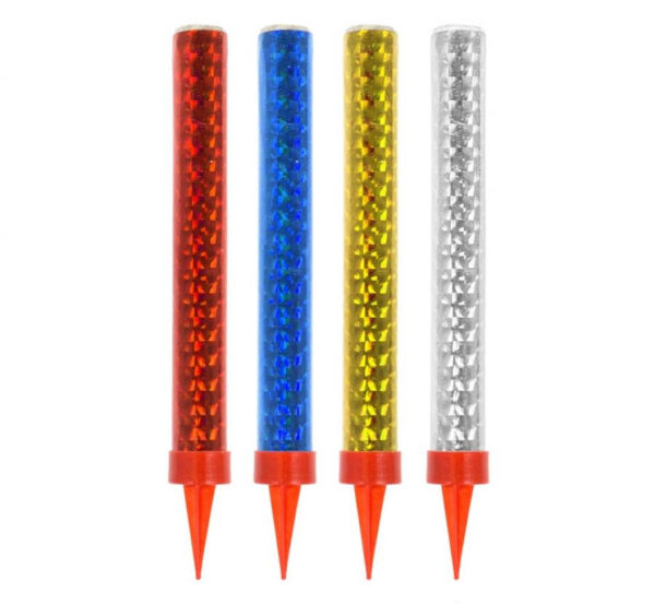 Happy Birthday Färgglada tårtfyrverkerier 12 cm 4-pack