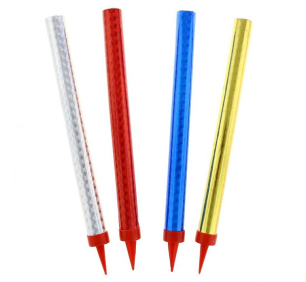 Tårtfontäner 4-pack Flerfärgade 18 cm – Tårtdekoration för Födelsedag & Fest