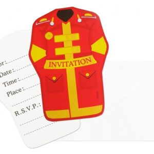 Fireman Fire Brigade gula inbjudningskort 6 st
