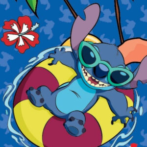 Disney Lilo and Stitch Summer Splash badhandduk, strandhandduk 70x140 cm (snabbtorkande)