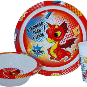 Dragon BOOM middagsset, mikrotåligt plastset i låda