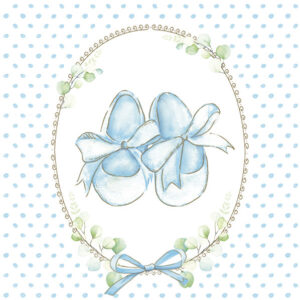 Baby Baby Tofflor Blå Baby Shower Servetter 20 st 33x33 cm