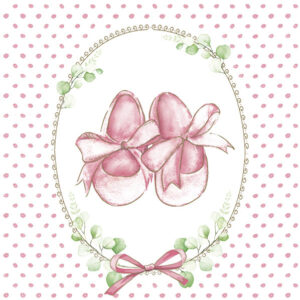 Baby Baby Tofflor Rosa Baby Shower Servetter 20 st 33x33 cm