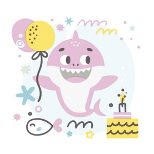 Happy Birthday Pink Shark servetter 20 st 33x33 cm