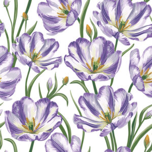 Flower Watercolour Violet Tulip dekorativ servett 20-pack 33x33 cm