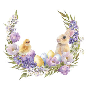 Påskblommor Krans 20-pack servetter 33x33 cm