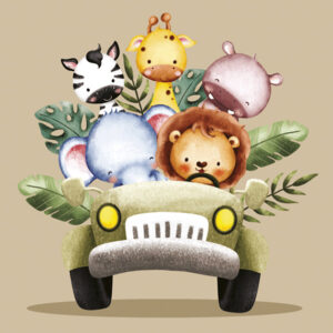 Animals Safari i Jeep 20-pack servetter 33x33 cm