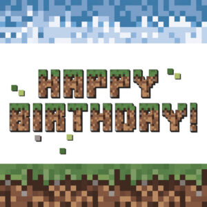 Happy Birthday Pixel Block servettset 20-pack 33x33 cm