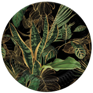 Flower Exotic Leaf papperstallrikar, 8-pack, 18 cm
