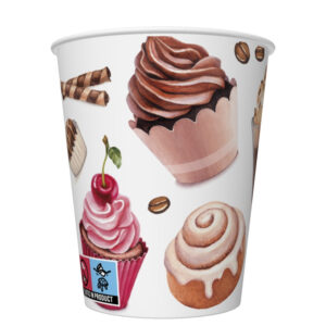 Food Kaffedessertpappersmuggar, set om 8, 250 ml