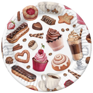 Food Kaffé och Sötsaker Dessertpappersfat 8 st 18 cm