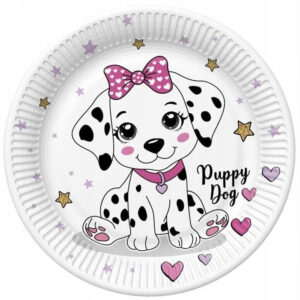 Animals Charming Puppy pappersassiett set om 8, 22,7 cm