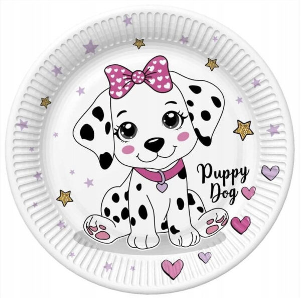Animals Charming Puppy pappersassiett set, 22,7 cm, 8-pack