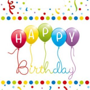 Happy Birthday Streamers Presentpåsar, 6-pack