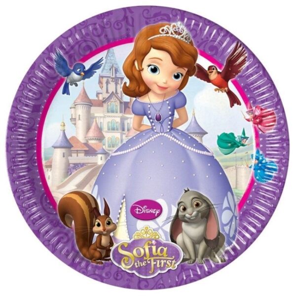 Disney Sofia Vänner pappersassietter 8-pack 23 cm