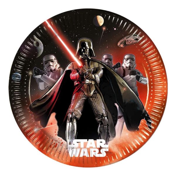 Star Wars ljussabel papperstallrik 8-pack 23 cm