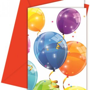 Ballongglittrande festinbjudningsset, 6-pack