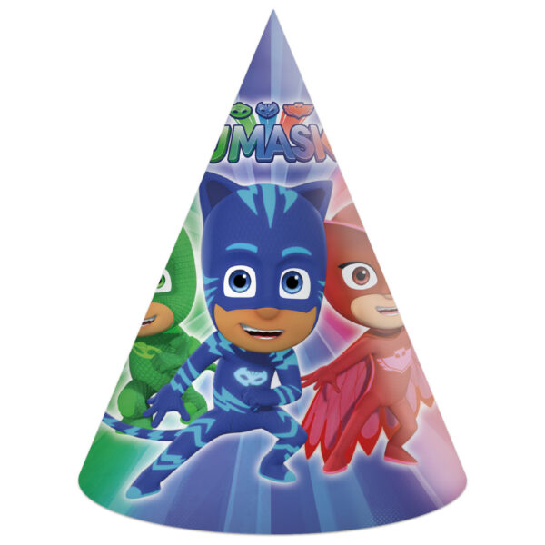 PJ Masks Trippel partyhatt, bicorne 6 st