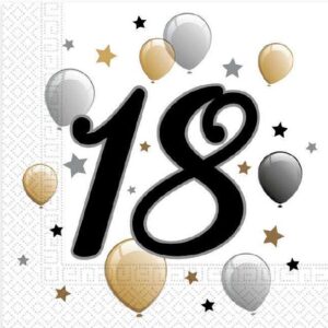 Happy Birthday 18 servettset 20-pack 33x33 cm