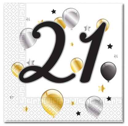 Happy Birthday 21 Servetter 20-pack 33x33 cm