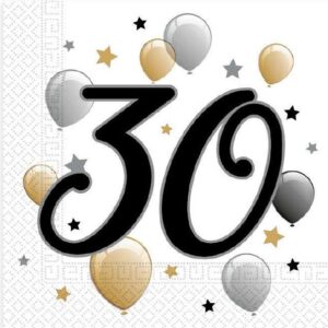 Happy Birthday 30 Servetter 20-pack 33x33 cm