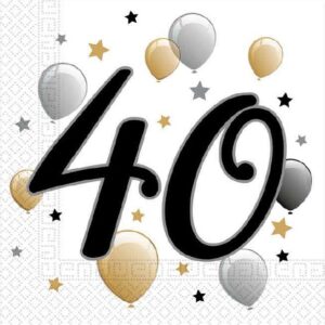 Happy Birthday 40 Servetter 20 st 33x33 cm