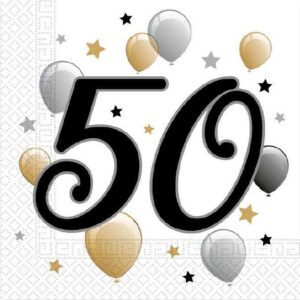 Happy Birthday 50 Servetter 20-pack 33x33 cm