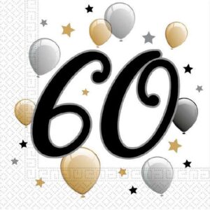 Happy Birthday 60 Servetter 20-pack 33x33 cm