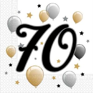 Happy Birthday 70 Servetter 20 st 33x33 cm