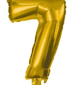 Number Gold, jättestor folieballong siffra 7, 85 cm