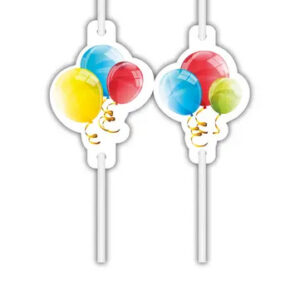Ballong glittrigt papperssugrör, set om 4