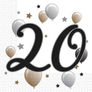 Happy Birthday Milestone Happy Birthday 20 Servetter 20 st 33x33 cm