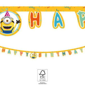 Minions The Rise of Gru Happy Birthday-skylt FSC 2 m