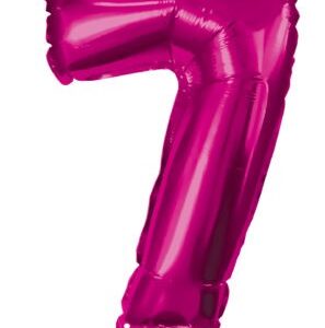 Siffran 7 Folieballong i hetrosa, 95 cm