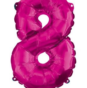 Siffran 8 folieballong i hetrosa, 95 cm