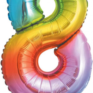 Number Multicolour Metallic mini sifferballong 8 i folie 35 cm