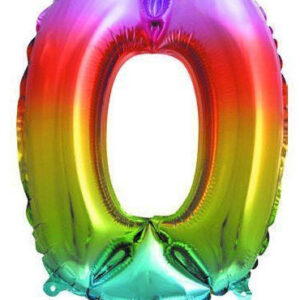 Number Multicolour Metallic Mini Sifferballong 0 Folie 33 cm