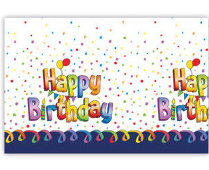 Happy Birthday plastduk 120x180 cm i flera färger