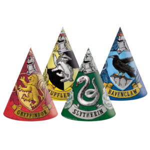 Harry Potter Hogwarts Houses Partyhatt, Napoleonhatt 6 st FSC